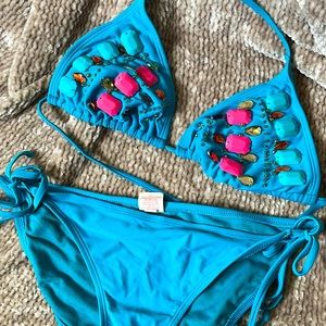 Xhilaration | Bedazzled Bikini Top & Bottom